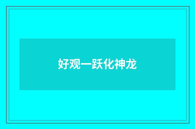 好观一跃化神龙