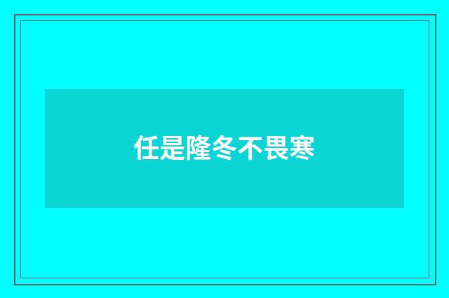 任是隆冬不畏寒