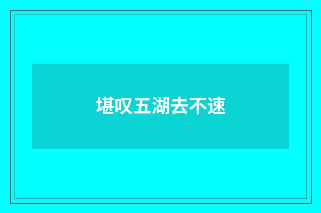 堪叹五湖去不速
