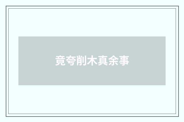 竟夸削木真余事