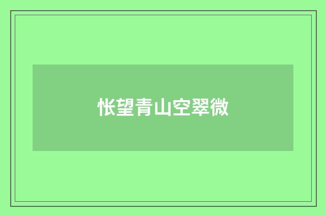 怅望青山空翠微