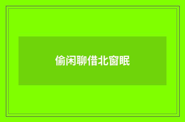 偷闲聊借北窗眠