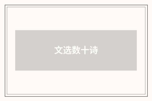 文选数十诗