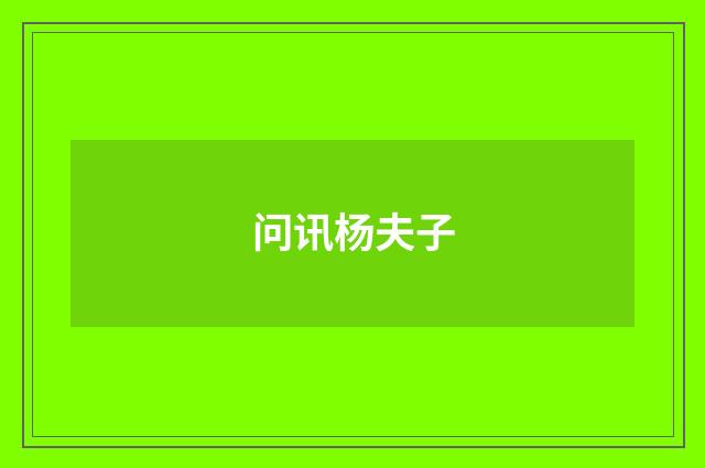 问讯杨夫子