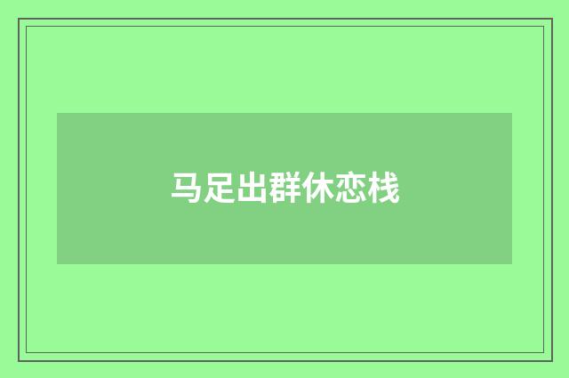 马足出群休恋栈