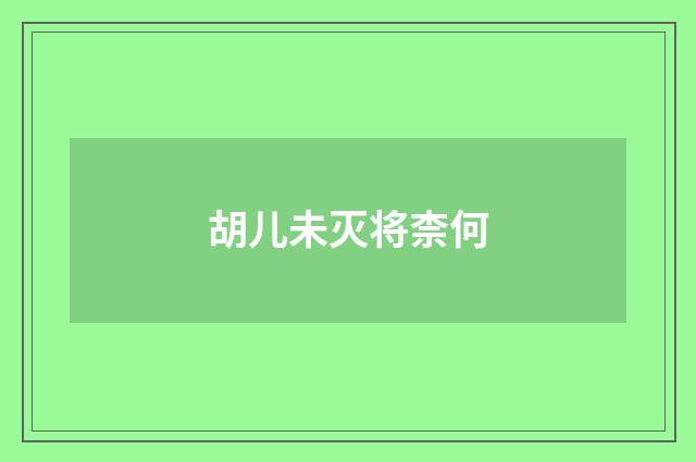 胡儿未灭将柰何