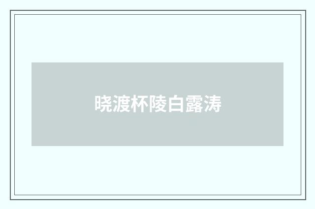 晓渡杯陵白露涛