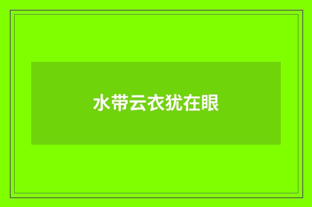 水带云衣犹在眼