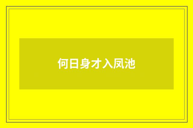 何日身才入凤池