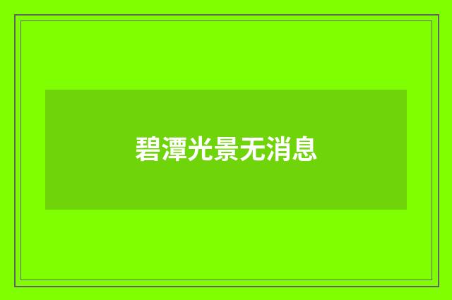 碧潭光景无消息