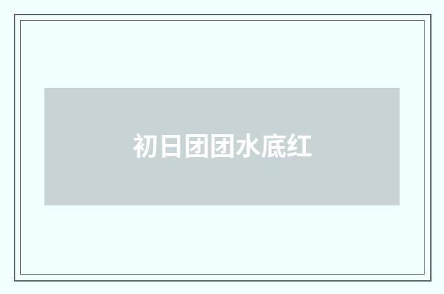 初日团团水底红