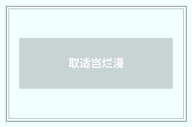 取适岂烂漫