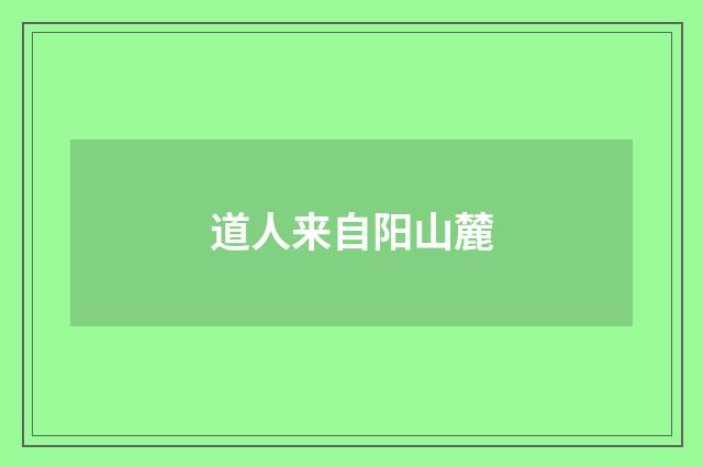 道人来自阳山麓