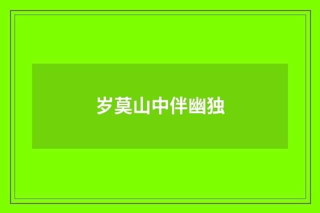 岁莫山中伴幽独