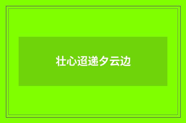 壮心迢递夕云边