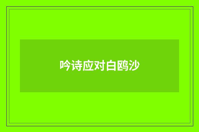 吟诗应对白鸥沙