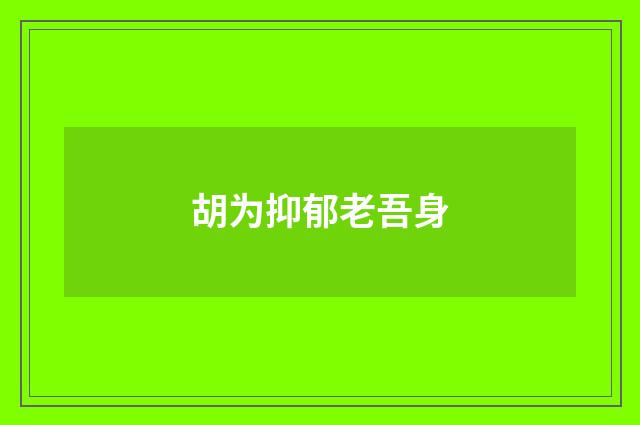 胡为抑郁老吾身