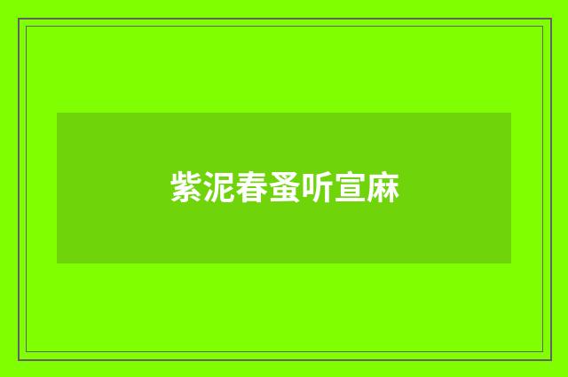 紫泥春蚤听宣麻