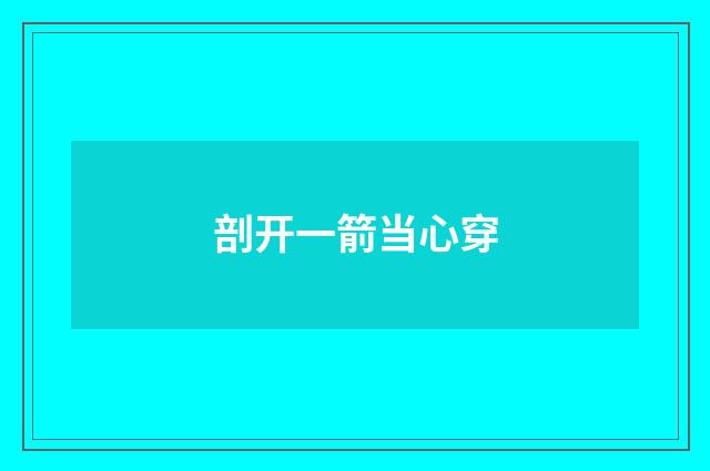 剖开一箭当心穿