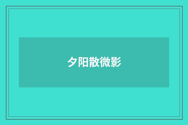 夕阳散微影