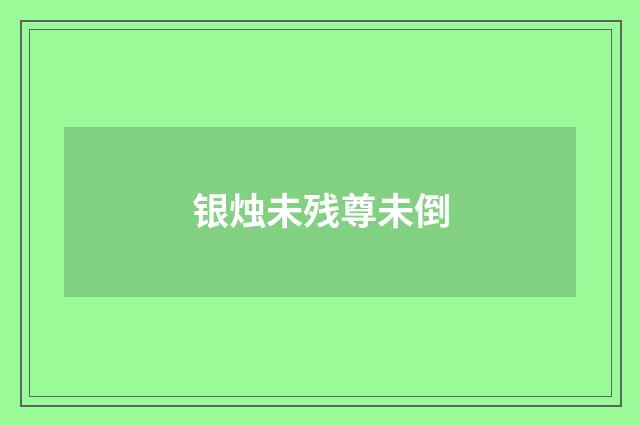 银烛未残尊未倒