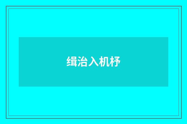 缉治入机杼
