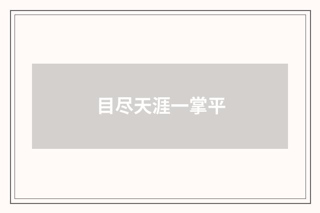 目尽天涯一掌平