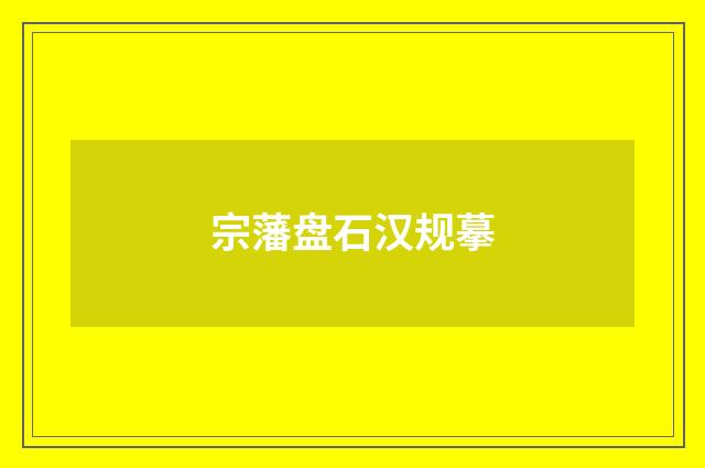 宗藩盘石汉规摹