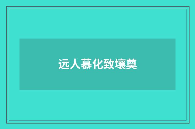 远人慕化致壤奠