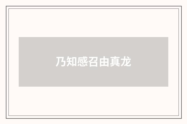 乃知感召由真龙
