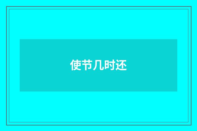 使节几时还
