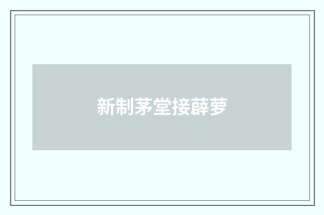 新制茅堂接薜萝