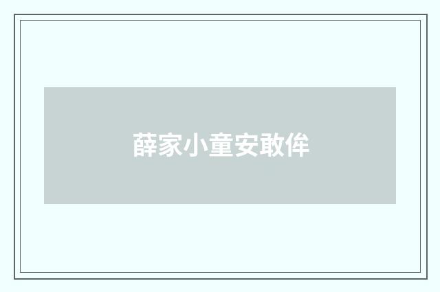 薛家小童安敢侔