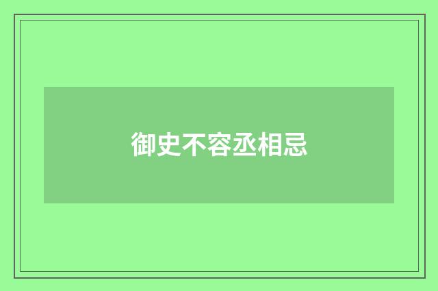 御史不容丞相忌