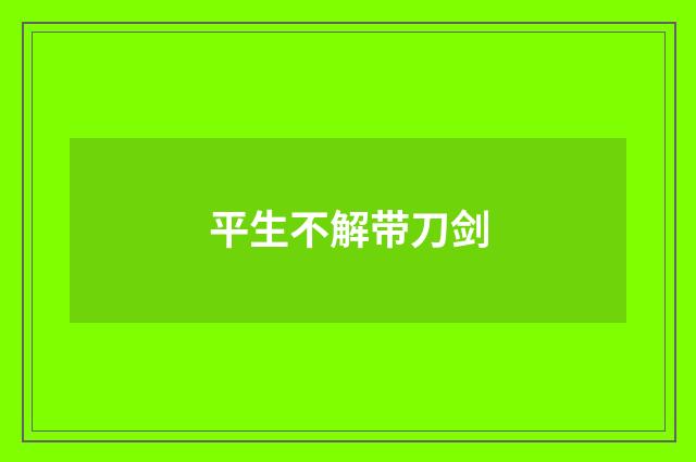 平生不解带刀剑