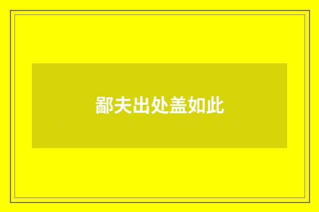 鄙夫出处盖如此