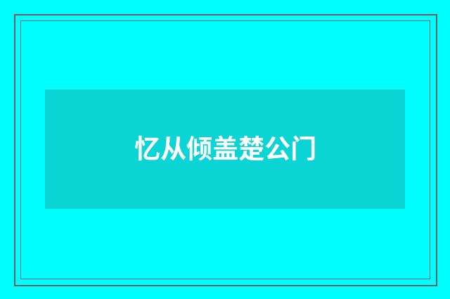 忆从倾盖楚公门