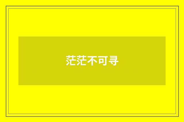 茫茫不可寻