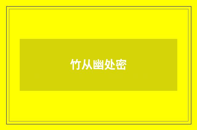 竹从幽处密