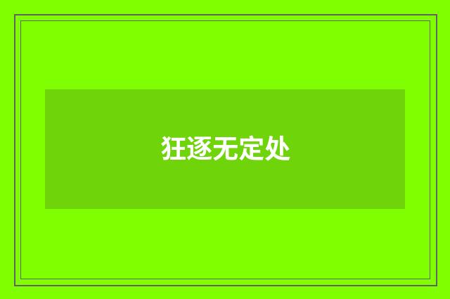 狂逐无定处