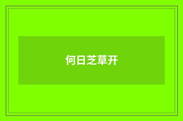 何日芝草开