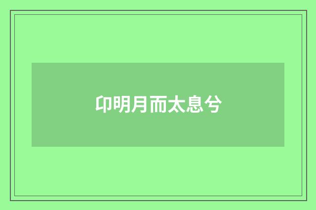 卬明月而太息兮