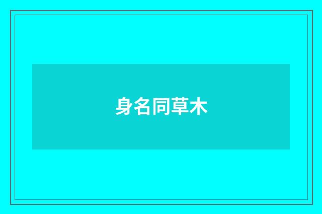 身名同草木