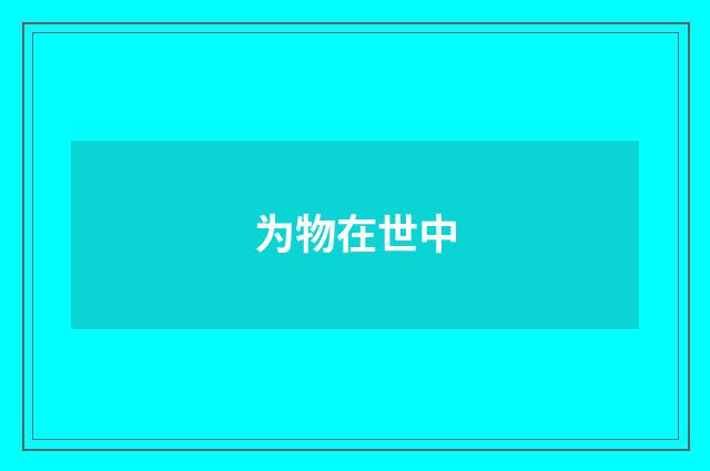 为物在世中