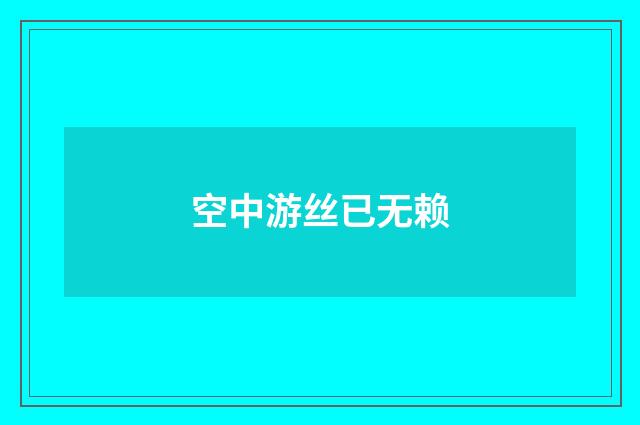 空中游丝已无赖