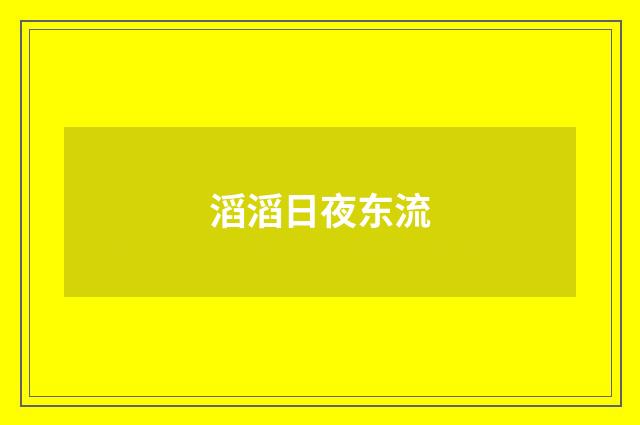 滔滔日夜东流