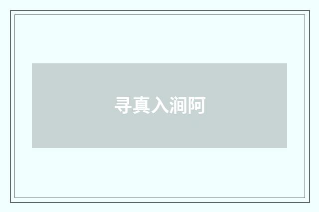 寻真入涧阿