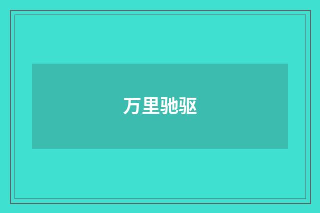 万里驰驱