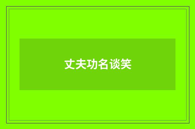 丈夫功名谈笑