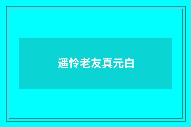 遥怜老友真元白